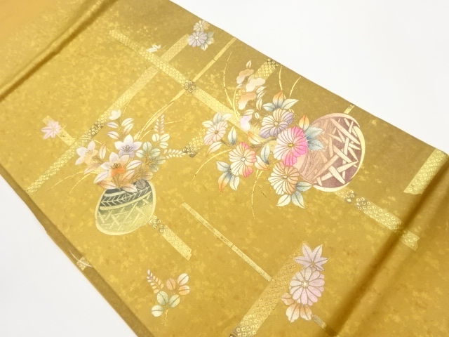 JAPANESE NAGOYA OBI / KINSAI / FLOWER BASKET